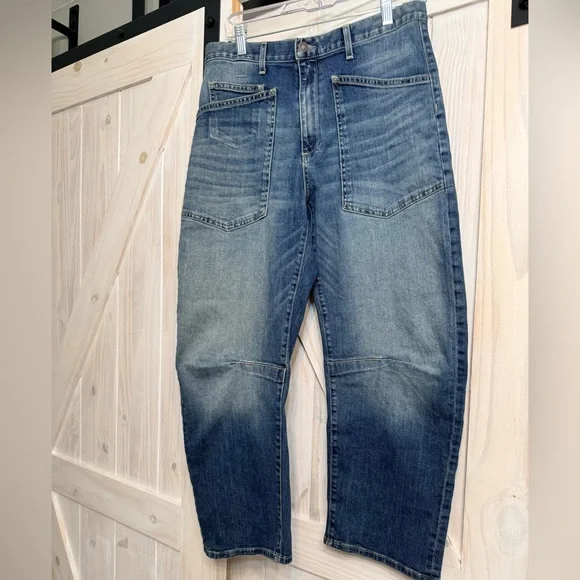 Nili Lotan Shon Bow Leg Classic Wash Jeans size 28-6 Runs large see measurements - Picture 7 of 16